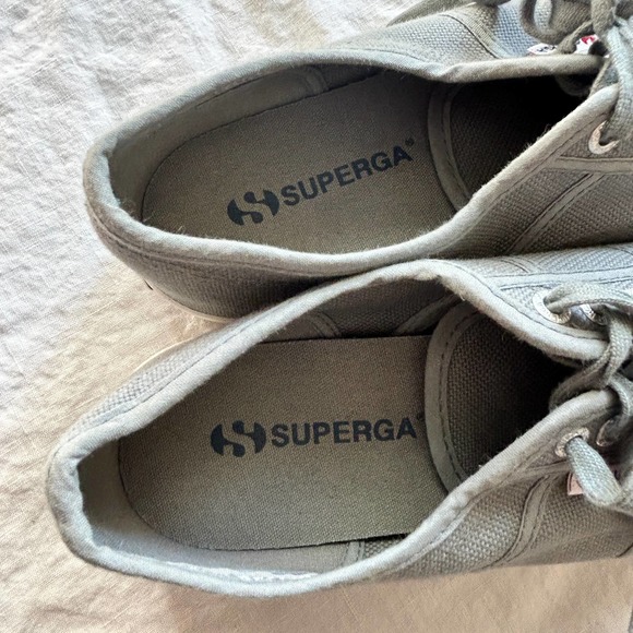 Unisex Superga Sage Gray Platform Sneakers Size 41 - Picture 14 of 15